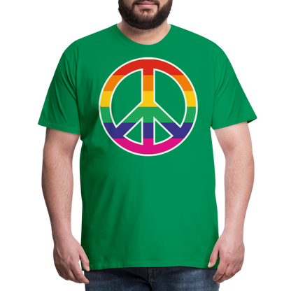 Männer Premium T-Shirt - Regenbogen - Peace - Friedenszeichen - Kelly Green