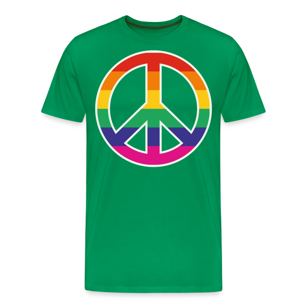 Männer Premium T-Shirt - Regenbogen - Peace - Friedenszeichen - Kelly Green