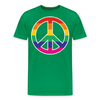 Männer Premium T-Shirt - Regenbogen - Peace - Friedenszeichen - Kelly Green