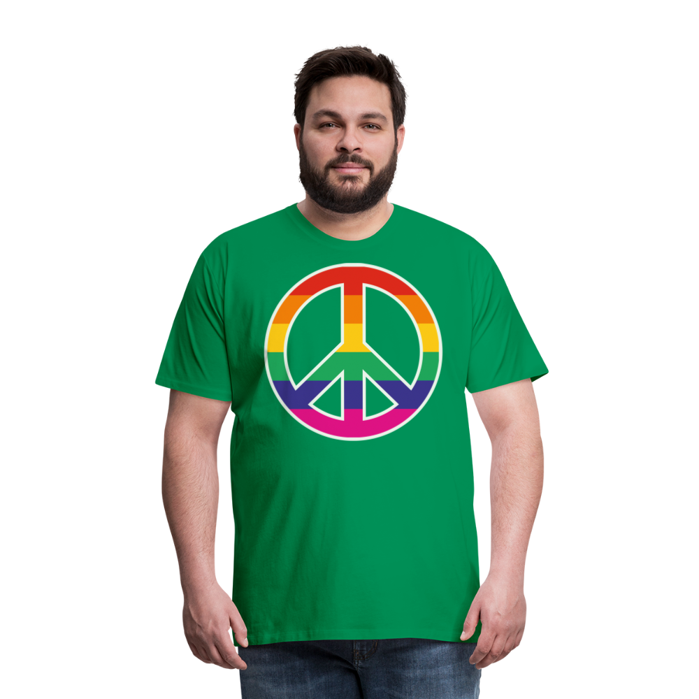 Männer Premium T-Shirt - Regenbogen - Peace - Friedenszeichen - Kelly Green