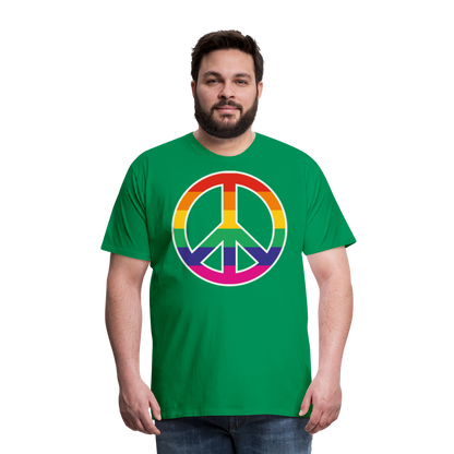 Männer Premium T-Shirt - Regenbogen - Peace - Friedenszeichen - Kelly Green