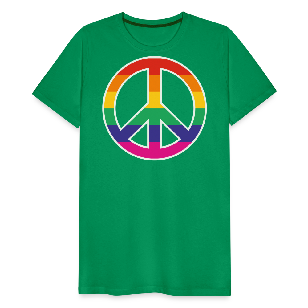 Männer Premium T-Shirt - Regenbogen - Peace - Friedenszeichen - Kelly Green