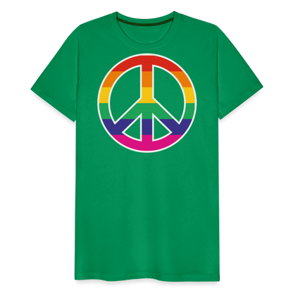 Männer Premium T-Shirt - Regenbogen - Peace - Friedenszeichen - Kelly Green