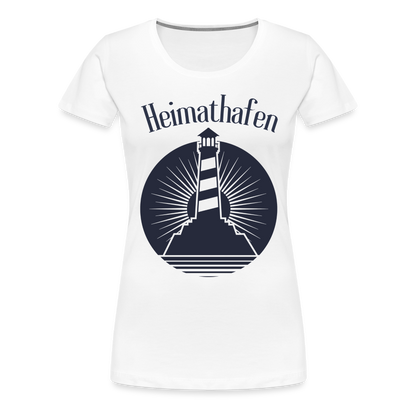 Frauen Premium T-Shirt - Heimathafen Leuchtturm - weiß