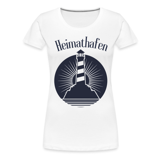 Frauen Premium T-Shirt - Heimathafen Leuchtturm - weiß