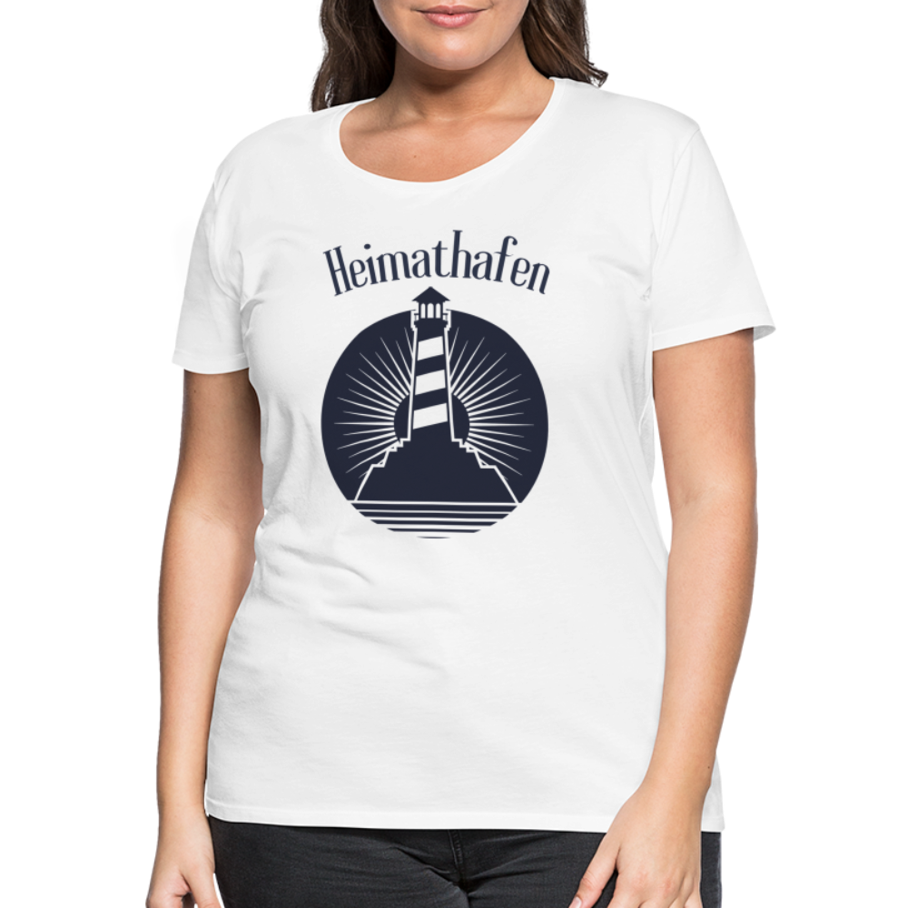 Frauen Premium T-Shirt - Heimathafen Leuchtturm - weiß