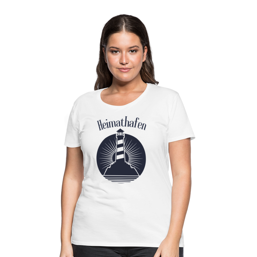 Frauen Premium T-Shirt - Heimathafen Leuchtturm - weiß