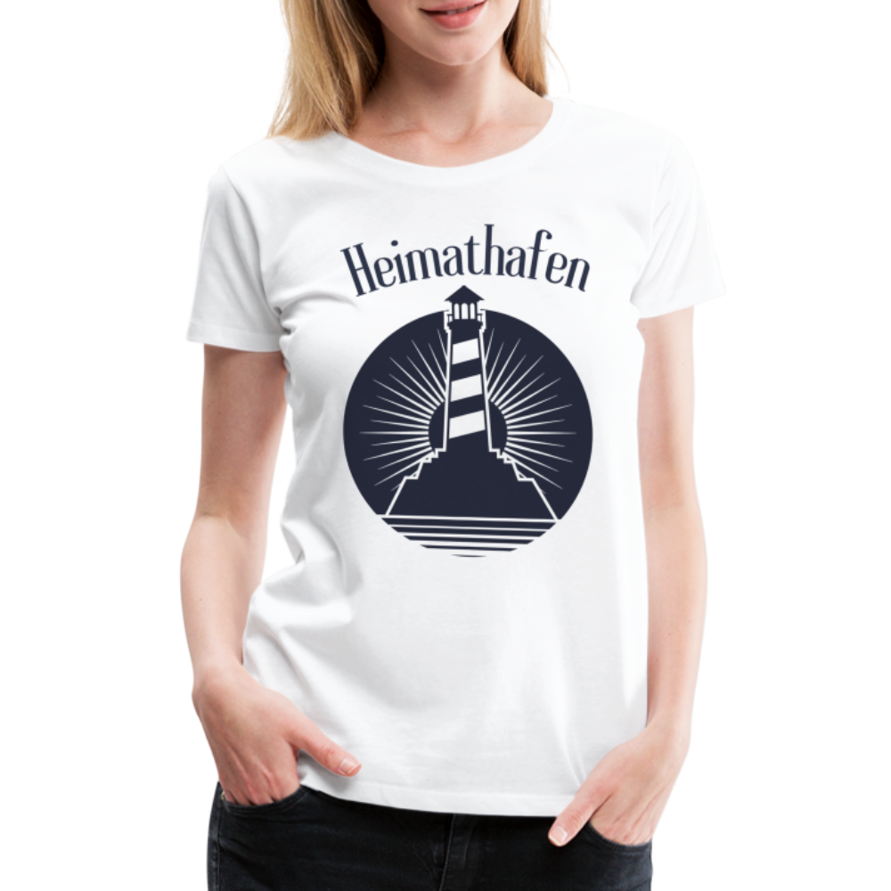 Frauen Premium T-Shirt - Heimathafen Leuchtturm - weiß