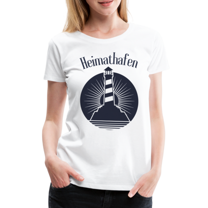 Frauen Premium T-Shirt - Heimathafen Leuchtturm - weiß