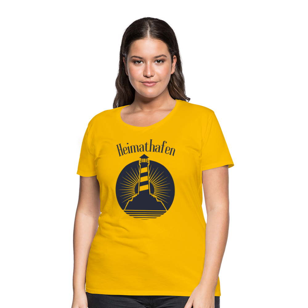 Frauen Premium T-Shirt - Heimathafen Leuchtturm - Sonnengelb