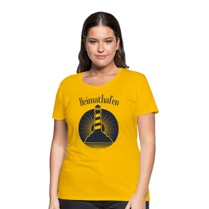 Frauen Premium T-Shirt - Heimathafen Leuchtturm - Sonnengelb