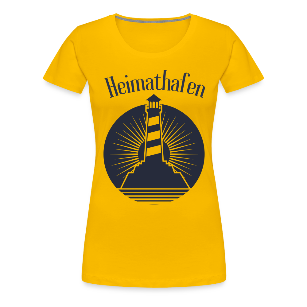 Frauen Premium T-Shirt - Heimathafen Leuchtturm - Sonnengelb