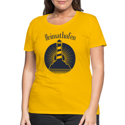 Frauen Premium T-Shirt - Heimathafen Leuchtturm - Sonnengelb