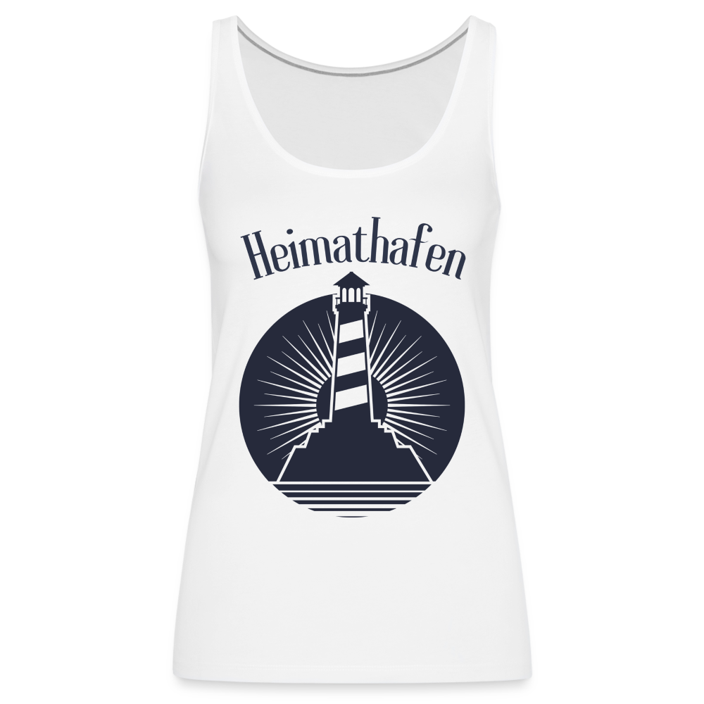 Frauen Premium Tank Top - Heimathafen Leuchtturm - weiß