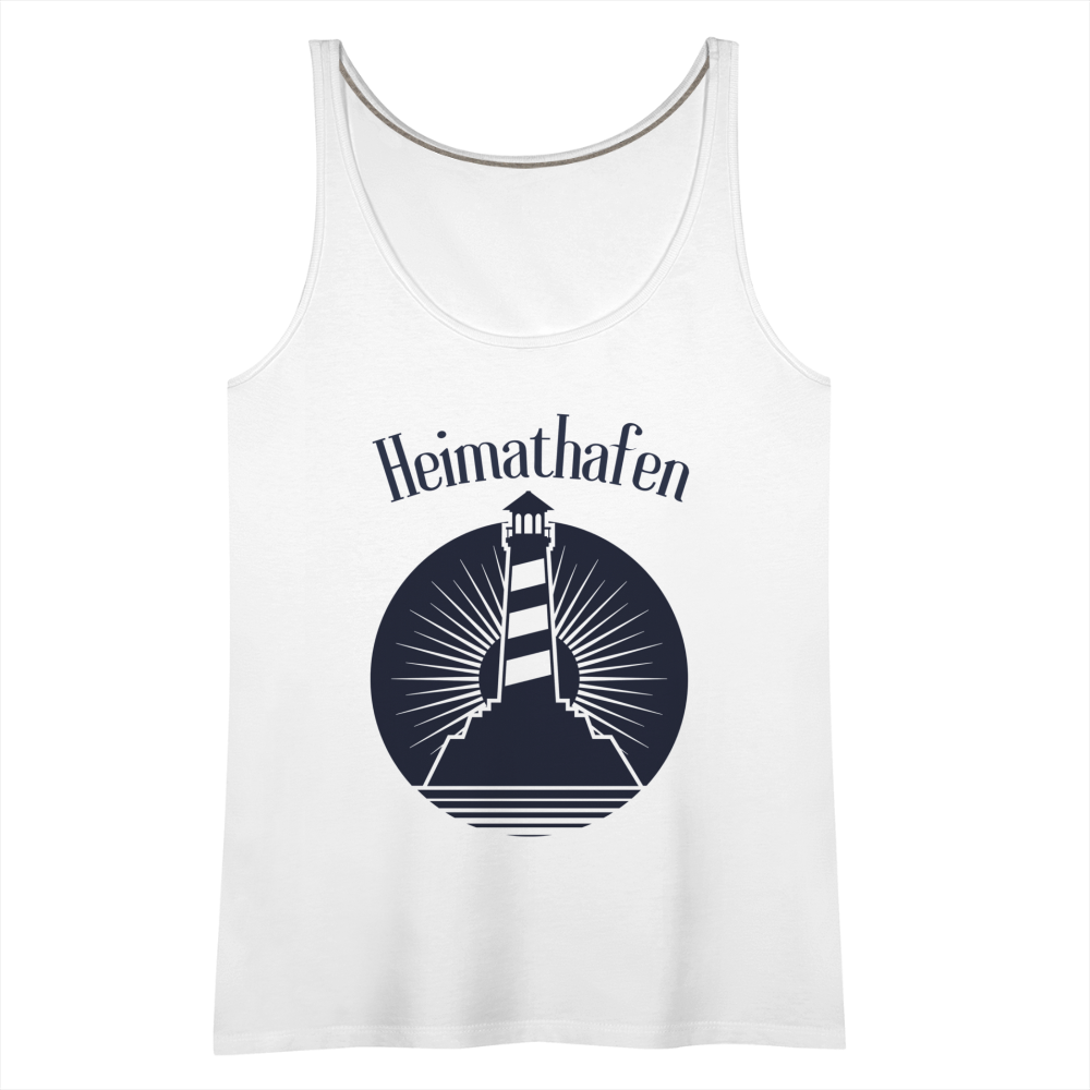 Frauen Premium Tank Top - Heimathafen Leuchtturm - weiß