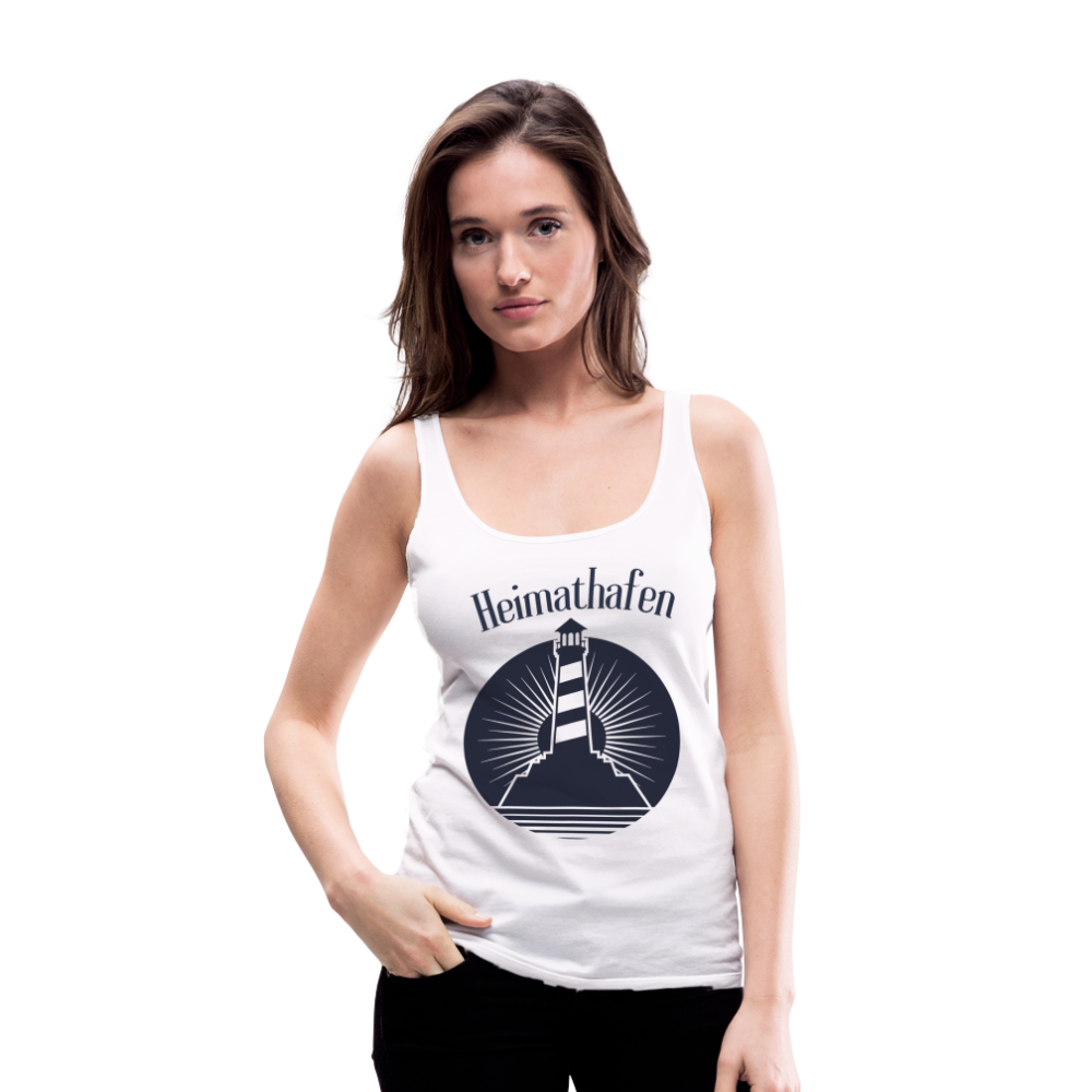 Frauen Premium Tank Top - Heimathafen Leuchtturm - weiß