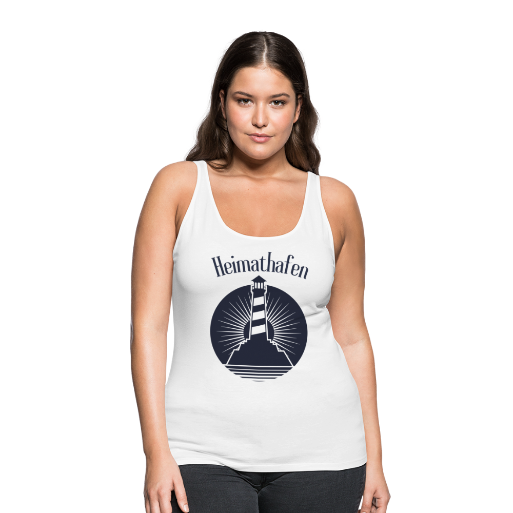 Frauen Premium Tank Top - Heimathafen Leuchtturm - weiß