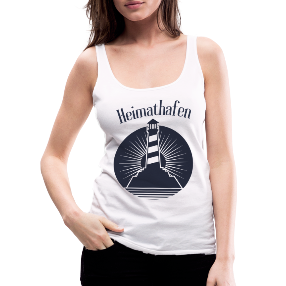 Frauen Premium Tank Top - Heimathafen Leuchtturm - weiß