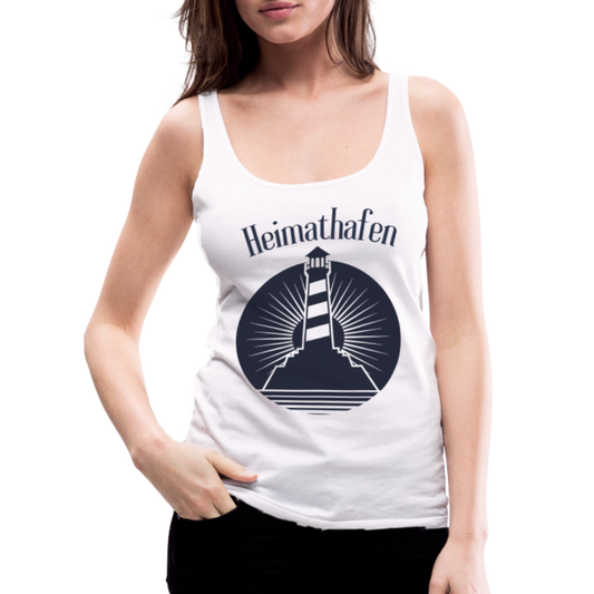 Frauen Premium Tank Top - Heimathafen Leuchtturm - weiß