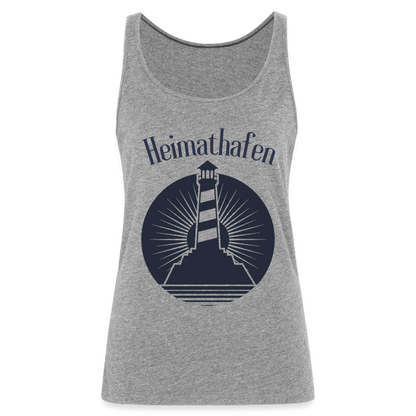 Frauen Premium Tank Top - Heimathafen Leuchtturm - Grau meliert