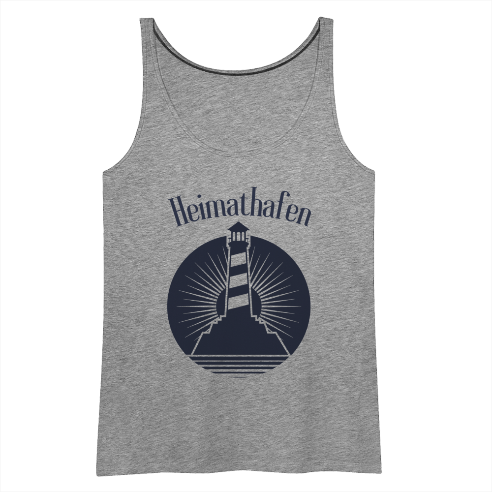 Frauen Premium Tank Top - Heimathafen Leuchtturm - Grau meliert