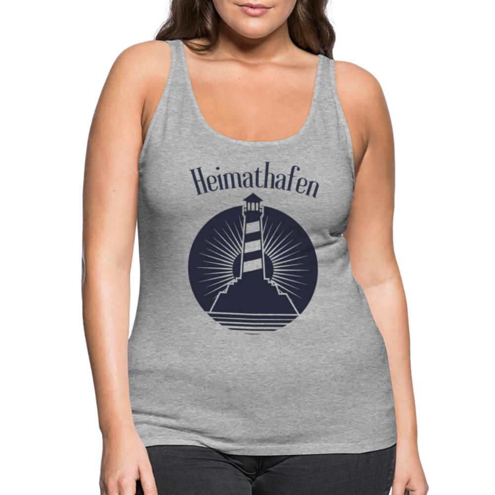 Frauen Premium Tank Top - Heimathafen Leuchtturm - Grau meliert