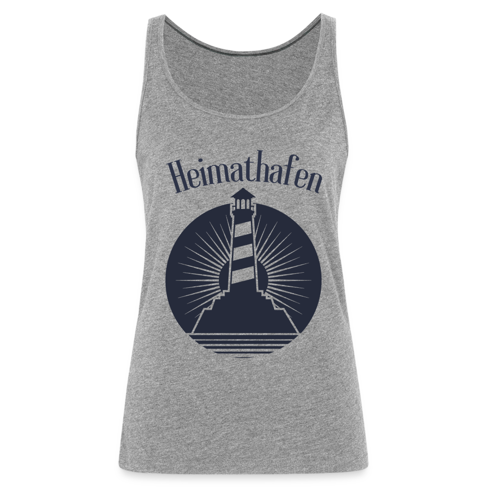 Frauen Premium Tank Top - Heimathafen Leuchtturm - Grau meliert