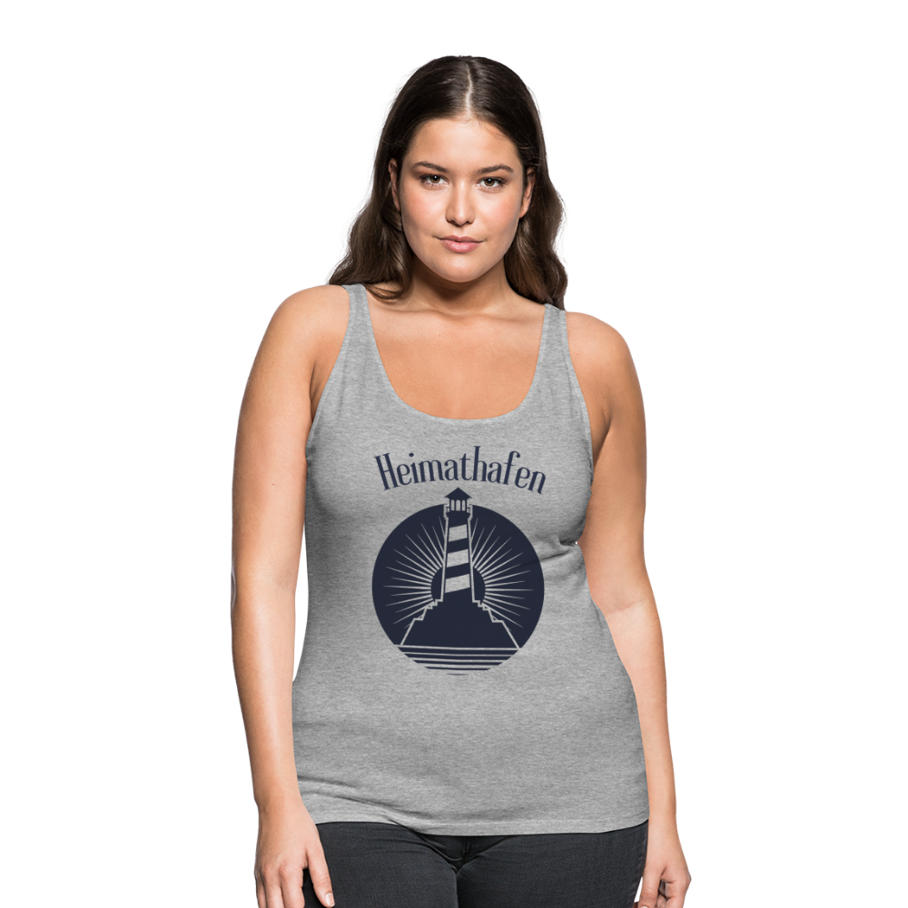 Frauen Premium Tank Top - Heimathafen Leuchtturm - Grau meliert