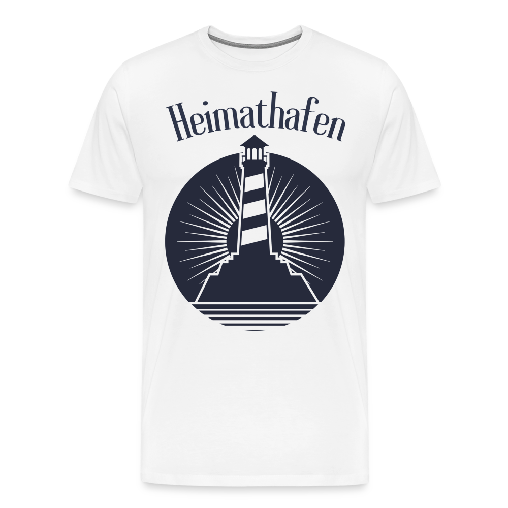 Männer Premium T-Shirt - Heimathafen Leuchtturm - weiß