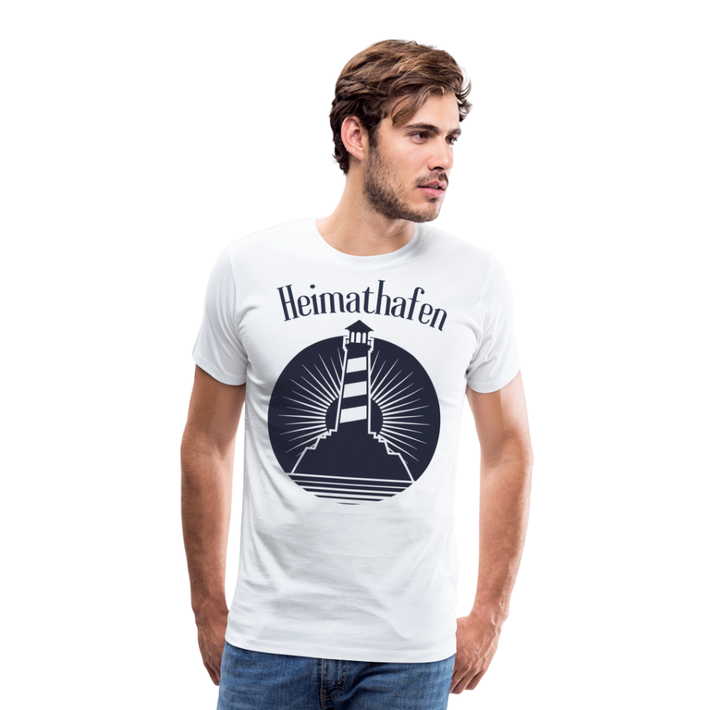 Männer Premium T-Shirt - Heimathafen Leuchtturm - weiß