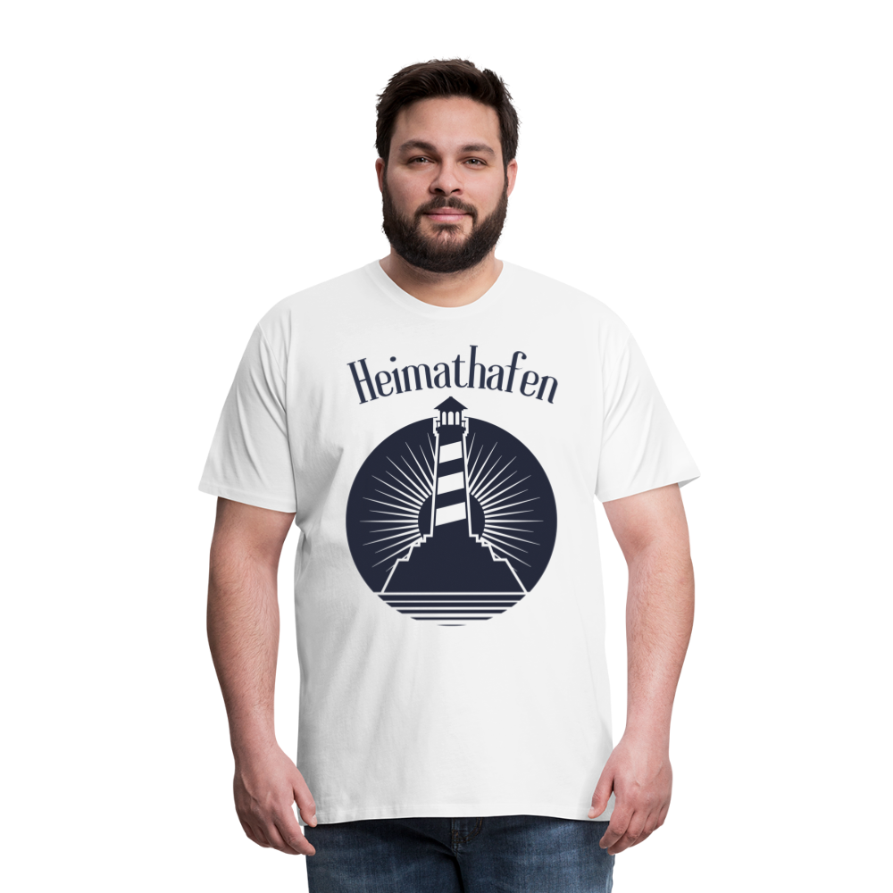 Männer Premium T-Shirt - Heimathafen Leuchtturm - weiß