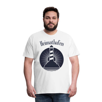 Männer Premium T-Shirt - Heimathafen Leuchtturm - weiß