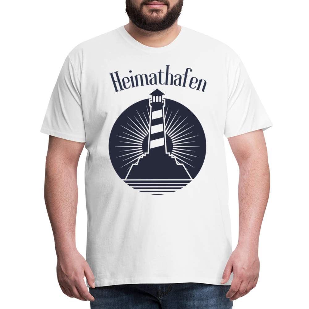 Männer Premium T-Shirt - Heimathafen Leuchtturm - weiß