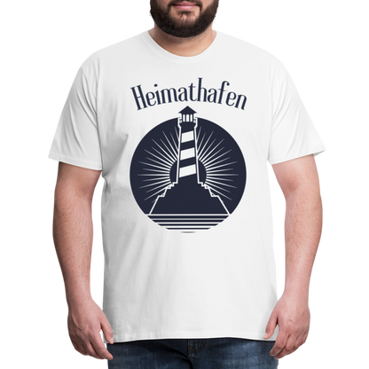 Männer Premium T-Shirt - Heimathafen Leuchtturm - weiß