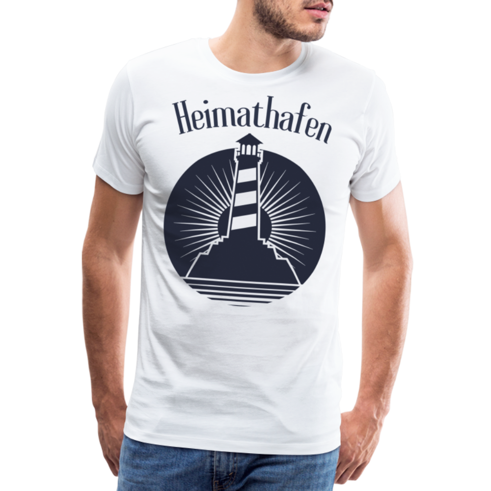 Männer Premium T-Shirt - Heimathafen Leuchtturm - weiß