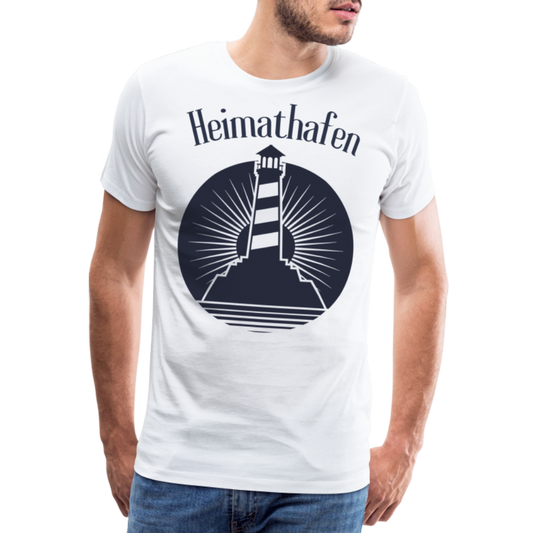 Männer Premium T-Shirt - Heimathafen Leuchtturm - weiß