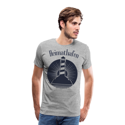 Männer Premium T-Shirt - Heimathafen Leuchtturm - Grau meliert