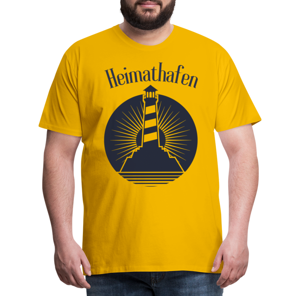 Männer Premium T-Shirt - Heimathafen Leuchtturm - Sonnengelb