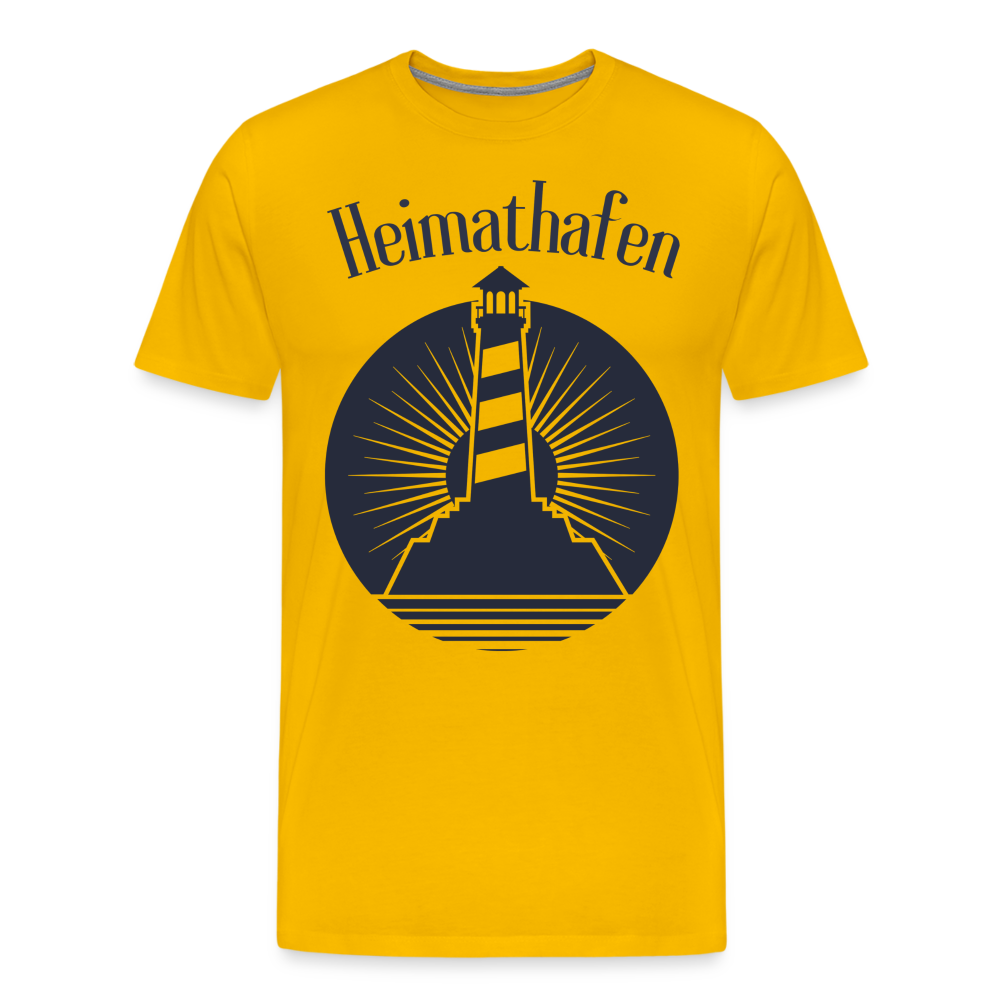 Männer Premium T-Shirt - Heimathafen Leuchtturm - Sonnengelb