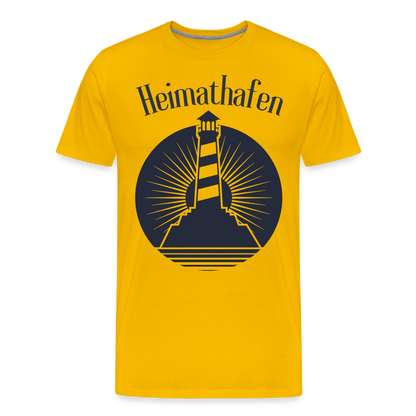 Männer Premium T-Shirt - Heimathafen Leuchtturm - Sonnengelb