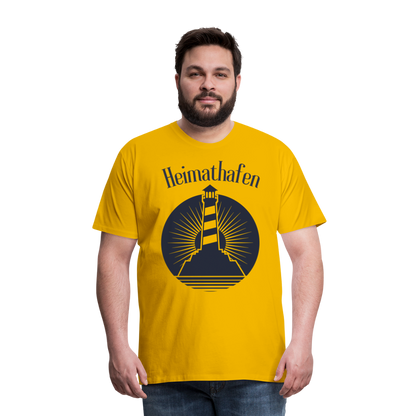 Männer Premium T-Shirt - Heimathafen Leuchtturm - Sonnengelb