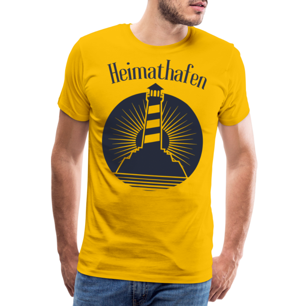 Männer Premium T-Shirt - Heimathafen Leuchtturm - Sonnengelb