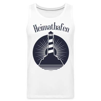 Männer Premium Tank Top - Heimathafen Leuchtturm - weiß