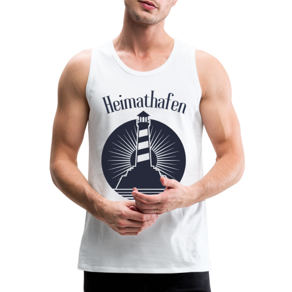 Männer Premium Tank Top - Heimathafen Leuchtturm - weiß