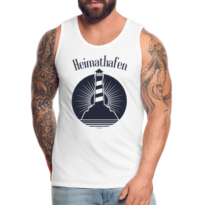 Männer Premium Tank Top - Heimathafen Leuchtturm - weiß