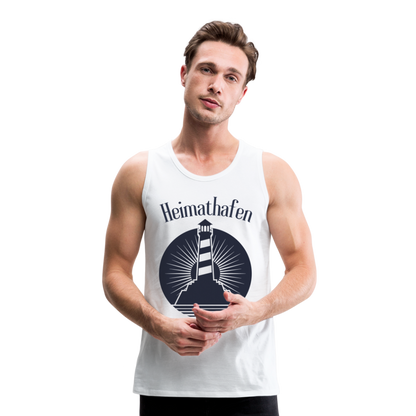 Männer Premium Tank Top - Heimathafen Leuchtturm - weiß