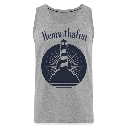 Männer Premium Tank Top - Heimathafen Leuchtturm - Grau meliert