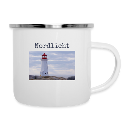 Emaille-Tasse -  Nordlicht - weiß