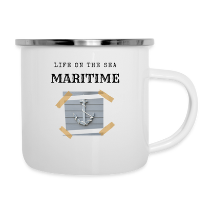 Emaille-Tasse - Life on the SEA Maritime - weiß