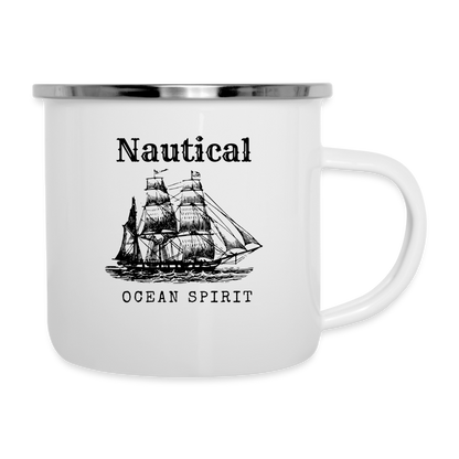 Emaille-Tasse - Nautical Ocean Spirit - weiß